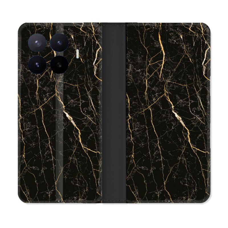 Housse Cuir Portefeuille Pour Xiaomi 17T Pro Texture Marbre Noir