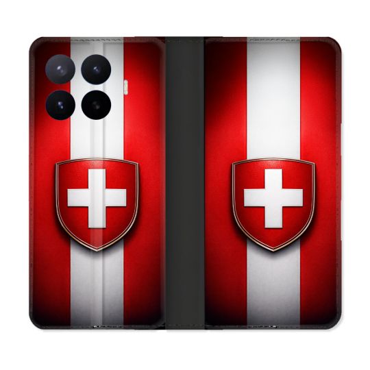 Housse Cuir Portefeuille Pour Xiaomi 17T Pro Voyage Drapeau Suisse