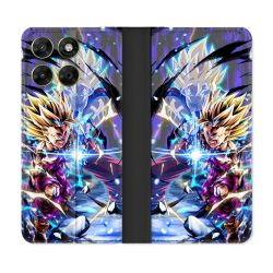 Housse Cuir Portefeuille Pour Motorola Moto G67 / G77 / G87 Manga Dragon Ball Sangohan Duo