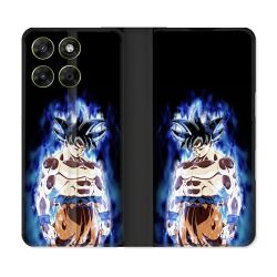 Housse Cuir Portefeuille Pour Motorola Moto G67 / G77 / G87 Manga Dragon Ball Sangoku Noir