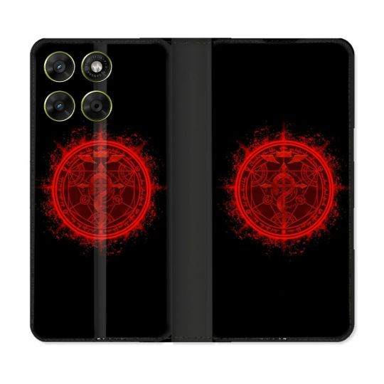 Housse Cuir Portefeuille Pour Motorola Moto G67 / G77 / G87 Manga Fullmetal Alchemist Logo