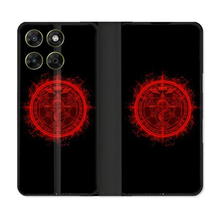 Housse Cuir Portefeuille Pour Motorola Moto G67 / G77 / G87 Manga Fullmetal Alchemist Logo
