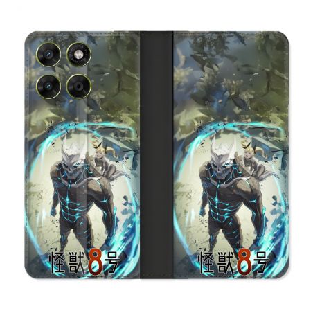 Housse Cuir Portefeuille Pour Motorola Moto G67 / G77 / G87 Manga Kaiju N° 8 Kafka Hibino