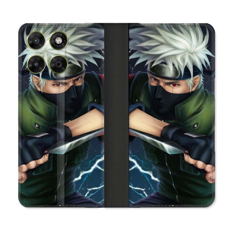 Housse Cuir Portefeuille Pour Motorola Moto G67 / G77 / G87 Manga Naruto Kakashi