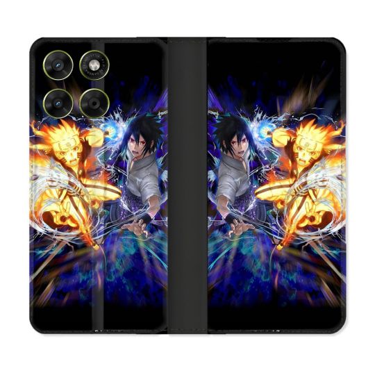 Housse Cuir Portefeuille Pour Motorola Moto G67 / G77 / G87 Manga Naruto VS
