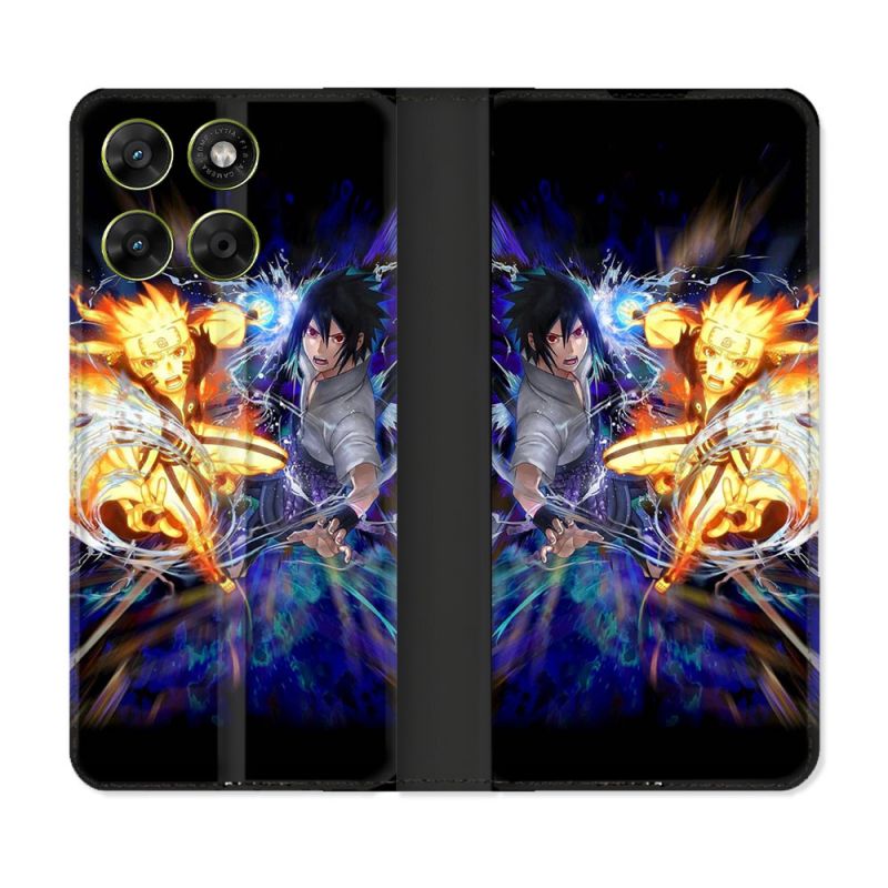 Housse Cuir Portefeuille Pour Motorola Moto G67 / G77 / G87 Manga Naruto VS