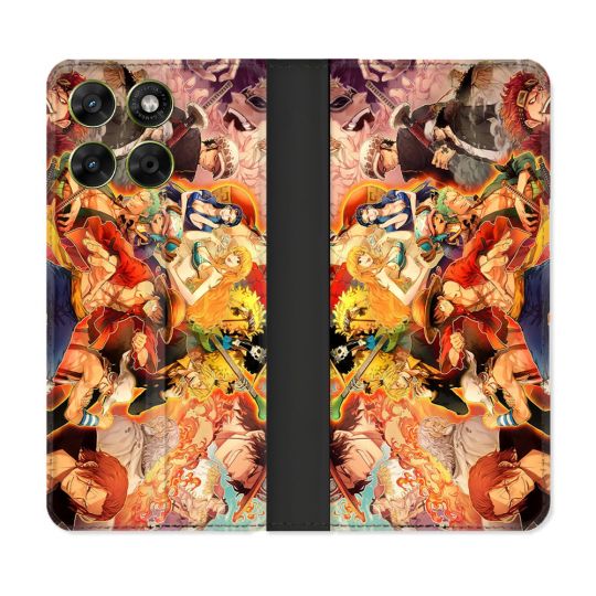 Housse Cuir Portefeuille Pour Motorola Moto G67 / G77 / G87 Manga One Piece Nakama