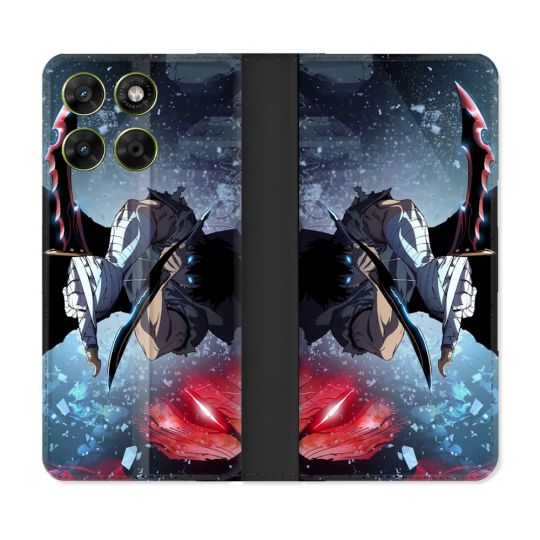 Housse Cuir Portefeuille Pour Motorola Moto G67 / G77 / G87 Manga Solo Leveling Sung Epee
