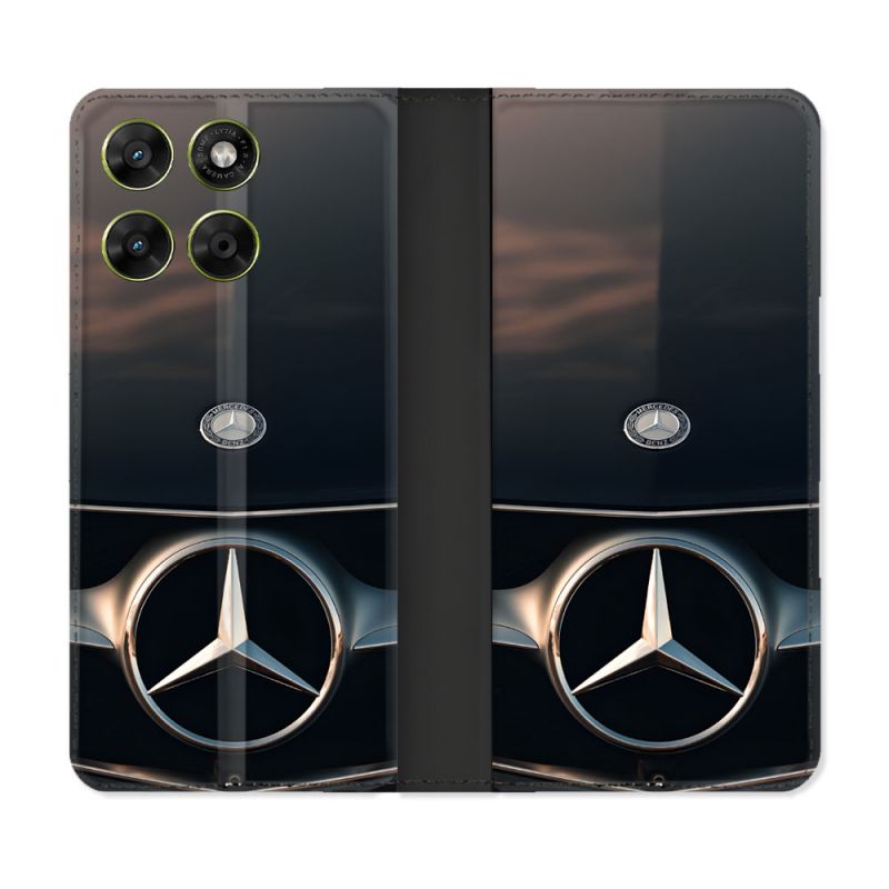 Housse Cuir Portefeuille Pour Motorola Moto G67 / G77 / G87 Mercedes Calendre