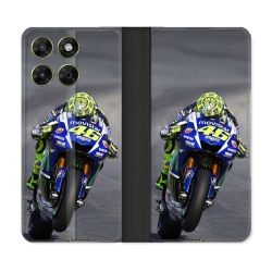 Housse Cuir Portefeuille Pour Motorola Moto G67 / G77 / G87 Moto Course GP Wheeling 46