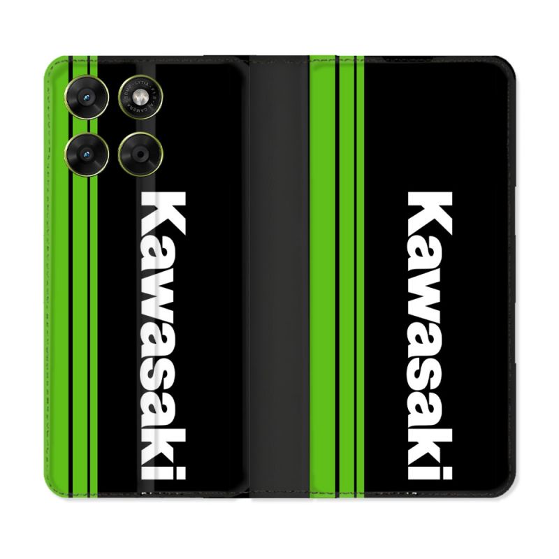 Housse Cuir Portefeuille Pour Motorola Moto G67 / G77 / G87 Moto Kawasaki