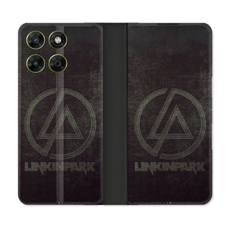 Housse Cuir Portefeuille Pour Motorola Moto G67 / G77 / G87 Musique Rock Linkin Park