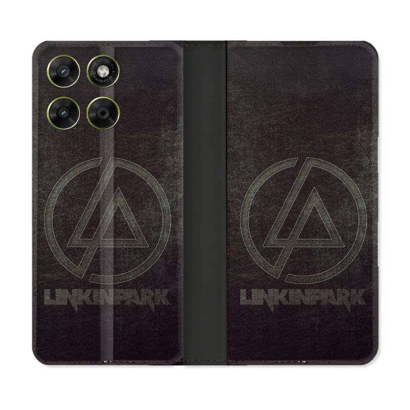 Housse Cuir Portefeuille Pour Motorola Moto G67 / G77 / G87 Musique Rock Linkin Park