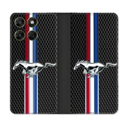 Housse Cuir Portefeuille Pour Motorola Moto G67 / G77 / G87 Mustang