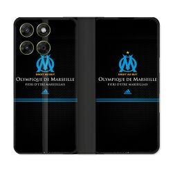 Housse Cuir Portefeuille Pour Motorola Moto G67 / G77 / G87 Olympique Marseille OM Fier etre Marseillais