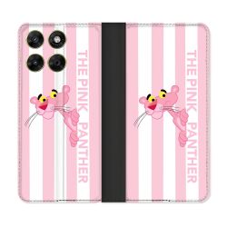 Housse Cuir Portefeuille Pour Motorola Moto G67 / G77 / G87 Panthere Rose