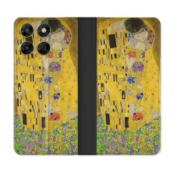 Housse Cuir Portefeuille Pour Motorola Moto G67 / G77 / G87 Peinture Le Baiser