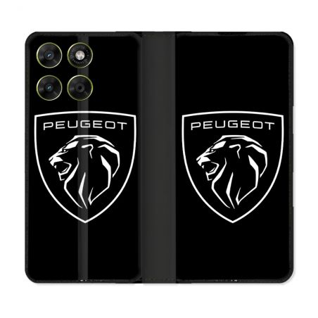 Housse Cuir Portefeuille Pour Motorola Moto G67 / G77 / G87 Peugeot