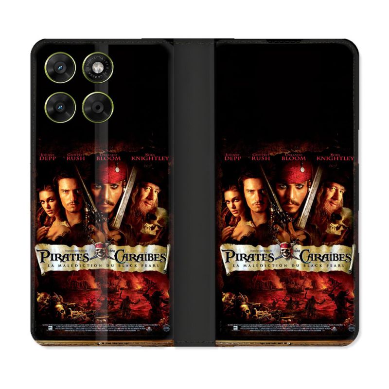 Housse Cuir Portefeuille Pour Motorola Moto G67 / G77 / G87 Pirate Des Caraibes