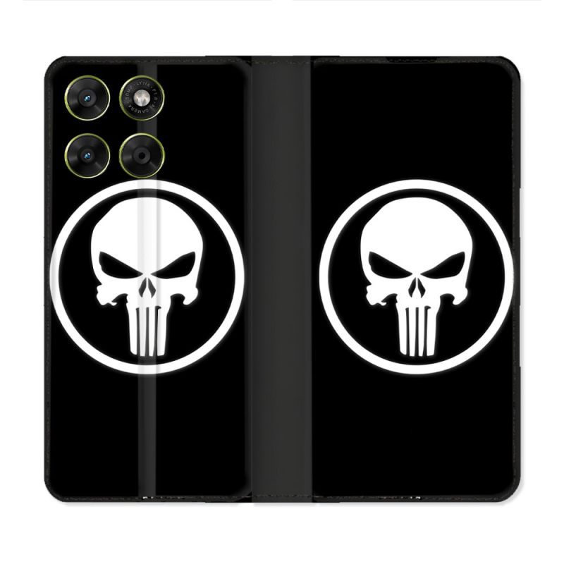 Housse Cuir Portefeuille Pour Motorola Moto G67 / G77 / G87 Punisher