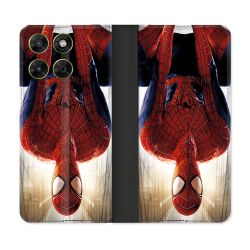 Housse Cuir Portefeuille Pour Motorola Moto G67 / G77 / G87 Spiderman Invers
