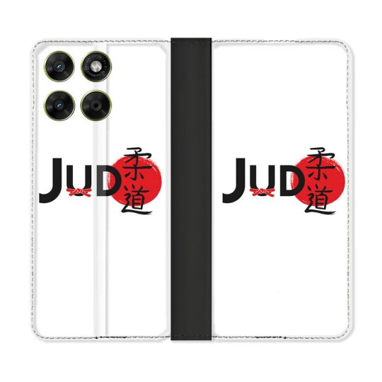 Housse Cuir Portefeuille Pour Motorola Moto G67 / G77 / G87 Sport Judo Logo