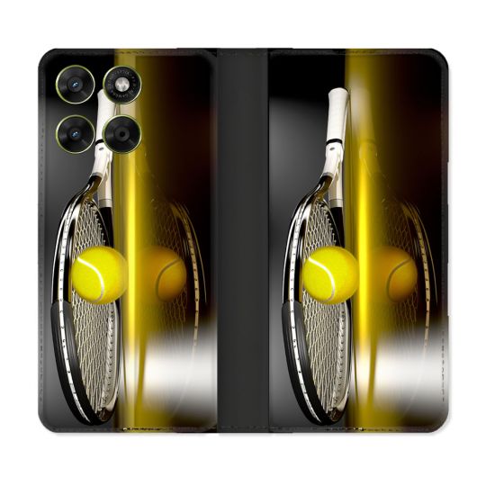 Housse Cuir Portefeuille Pour Motorola Moto G67 / G77 / G87 Sport Tennis Reflet