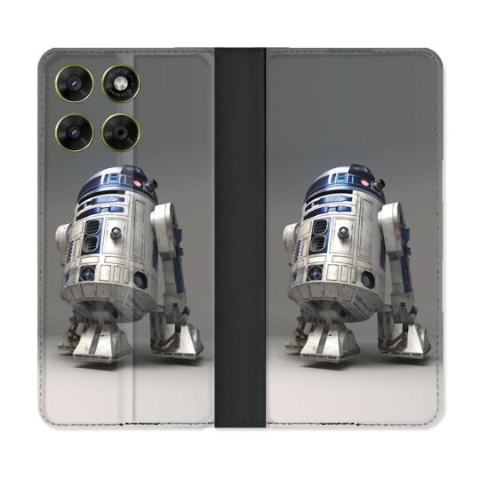 Housse Cuir Portefeuille Pour Motorola Moto G67 / G77 / G87 Star Wars - R2D2