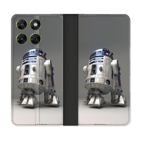 Housse Cuir Portefeuille Pour Motorola Moto G67 / G77 / G87 Star Wars - R2D2
