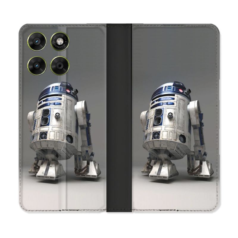 Housse Cuir Portefeuille Pour Motorola Moto G67 / G77 / G87 Star Wars - R2D2