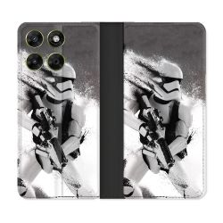 Housse Cuir Portefeuille Pour Motorola Moto G67 / G77 / G87 Star Wars - Trooper