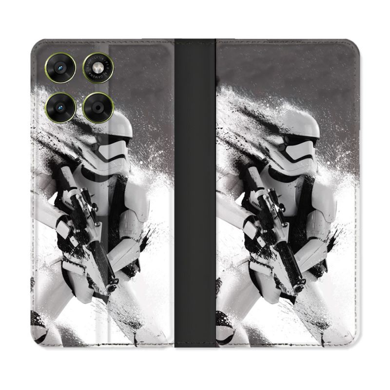 Housse Cuir Portefeuille Pour Motorola Moto G67 / G77 / G87 Star Wars - Trooper