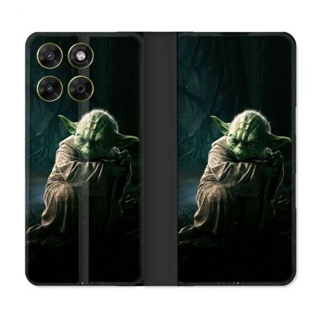 Housse Cuir Portefeuille Pour Motorola Moto G67 / G77 / G87 Star Wars - Yoda sombre