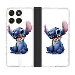 Housse Cuir Portefeuille Pour Motorola Moto G67 / G77 / G87 Stitch Blanc