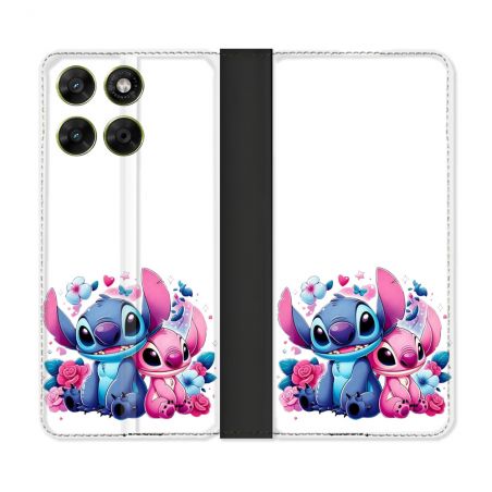 Housse Cuir Portefeuille Pour Motorola Moto G67 / G77 / G87 Stitch Love