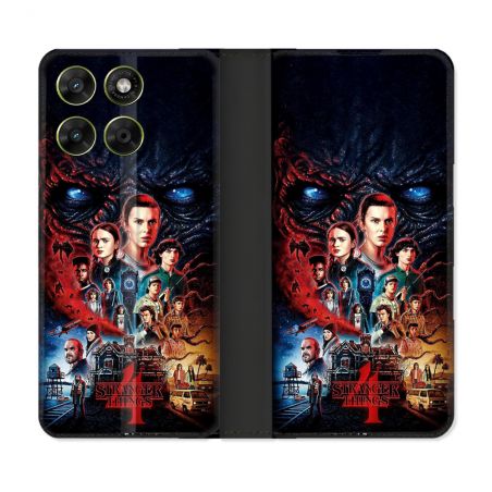 Housse Cuir Portefeuille Pour Motorola Moto G67 / G77 / G87 Stranger Things Affiche 4