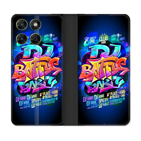 Housse Cuir Portefeuille Pour Motorola Moto G67 / G77 / G87 Street Art Rap