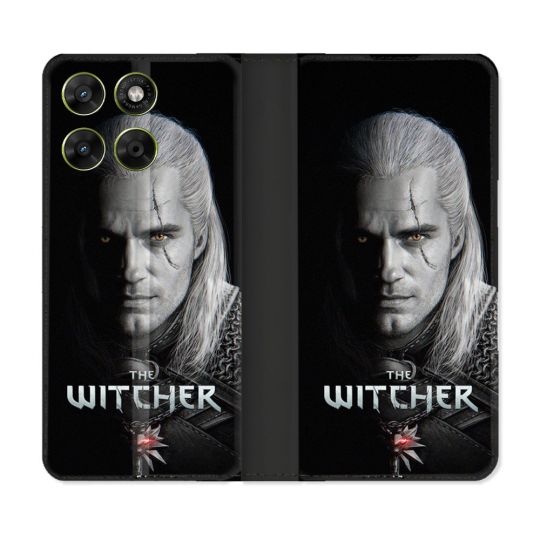 Housse Cuir Portefeuille Pour Motorola Moto G67 / G77 / G87 The Witcher Noir