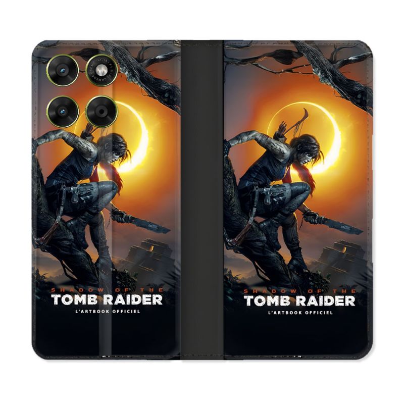 Housse Cuir Portefeuille Pour Motorola Moto G67 / G77 / G87 Tomb Raider