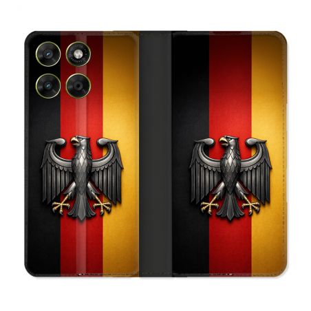 Housse Cuir Portefeuille Pour Motorola Moto G67 / G77 / G87 Voyage Drapeau Allemagne
