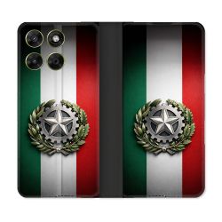 Housse Cuir Portefeuille Pour Motorola Moto G67 / G77 / G87 Voyage Drapeau Italie
