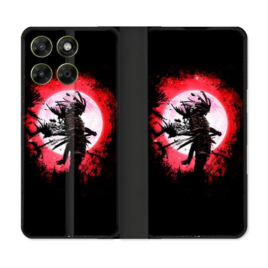 Housse Cuir Portefeuille Pour Motorola Moto G67 / G77 / G87 Voyage Japon Samourai