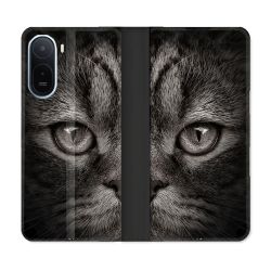 Housse Cuir Portefeuille Pour Xiaomi Redmi A7 Pro Animal Chat Gris