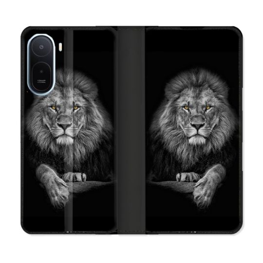 Housse Cuir Portefeuille Pour Xiaomi Redmi A7 Pro Animal Lion Majestueux