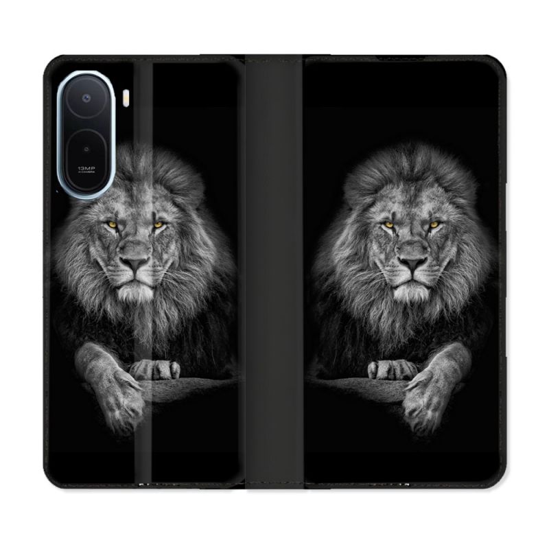 Housse Cuir Portefeuille Pour Xiaomi Redmi A7 Pro Animal Lion Majestueux