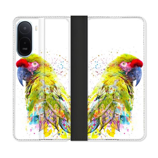Housse Cuir Portefeuille Pour Xiaomi Redmi A7 Pro Animal Perroquet Jaune