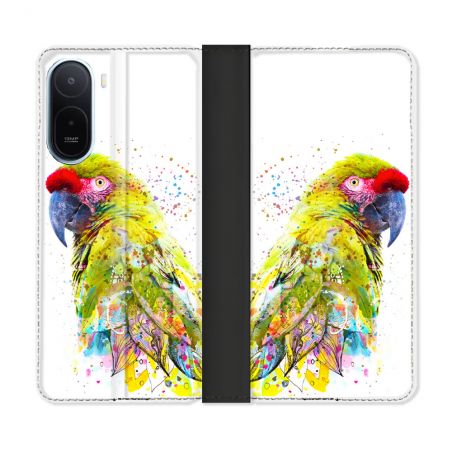 Housse Cuir Portefeuille Pour Xiaomi Redmi A7 Pro Animal Perroquet Jaune