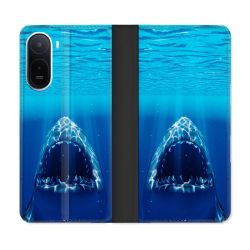 Housse Cuir Portefeuille Pour Xiaomi Redmi A7 Pro Animal Requin Dent