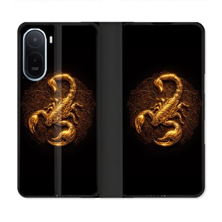 Housse Cuir Portefeuille Pour Xiaomi Redmi A7 Pro Animal Scorpion Fresque 2026