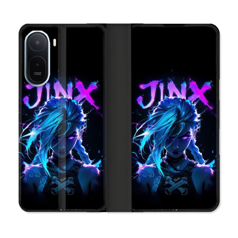 Housse Cuir Portefeuille Pour Xiaomi Redmi A7 Pro Arcane Jinx Night